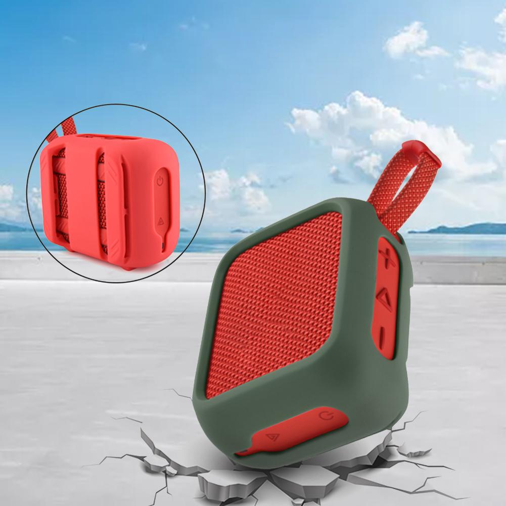 Silicone Case Travel Carrying Pouch with Speaker Mount Strap Portable Speaker Case Shockproof Speaker Sleeve Cover for JBL Go 4