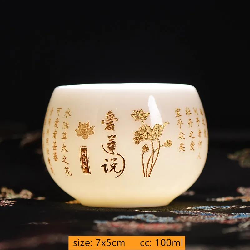 100ml Customized Exquisite Ceramic Teacup Household Beauty Master Cup Handmade Portable Tea Set Chinese White Porcelain Tea Bowl