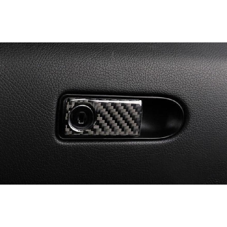 For Benz C-Class 2007-14 Real Carbon Fiber Co-Pilot Storage Box Handle Bowl Trim