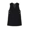 Natural Beauty Basic Casual Compressed Mini Jumper Black Women's Dress, Skirt,
