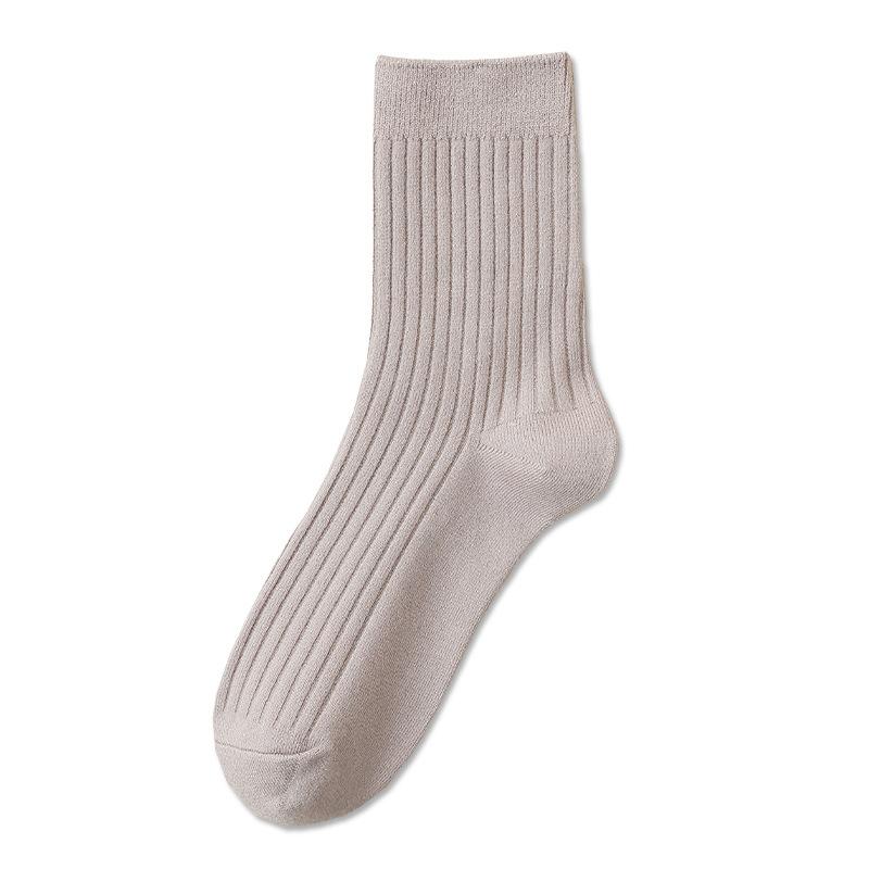 

Мужские осенне-зимние толстые теплые однотонные шерстяные гольфы 1 pair бежевый