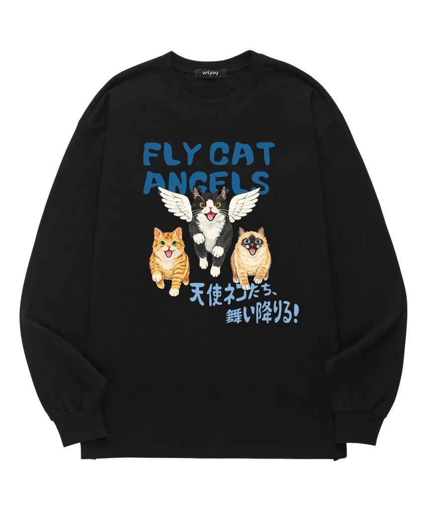 Wissi Fly Cat Long Sleeve T-Shirt (Wls041) Black
