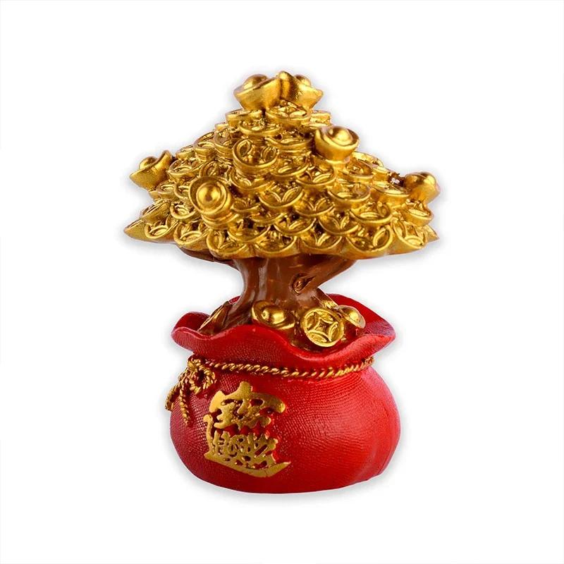 

1pc Feng Shui Fa Cai Money Tree Lucky Fortune Birthday Baking Cake Dress Up Decorating For Home TV Cabinet Decoration