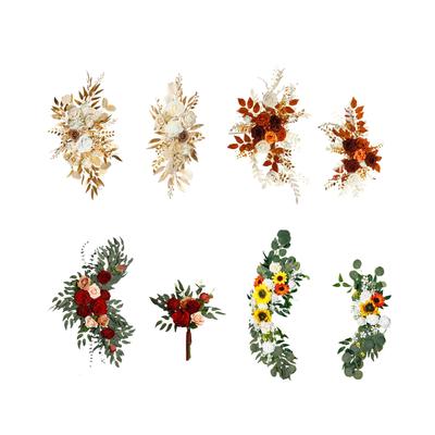 2 Pieces Welcome Sign Decoration Decorative Centerpiece Garland Wedding Arch Flowers for Home Door Proposal Ceremony Wedding Car