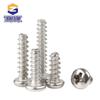 Nickel Plated Round Head Self-Tapping Screws, Pan Head Flat Tail, Sizes M1.7 to M5