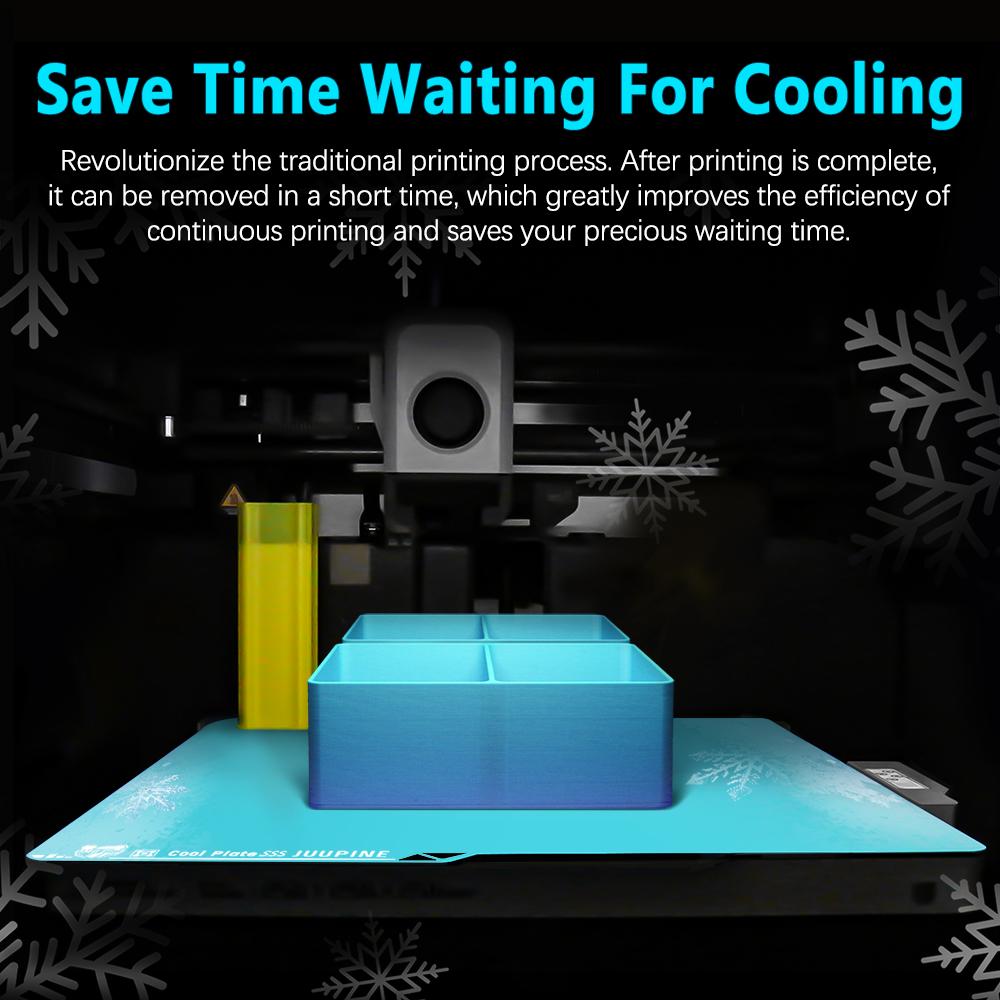 Juupine OMG Glacier for Anycubic Kobra 3 V2 Build Plate Upgrade Kobra 3V2 Cool Plate PLA PETG Superior First-Layer Adhesion