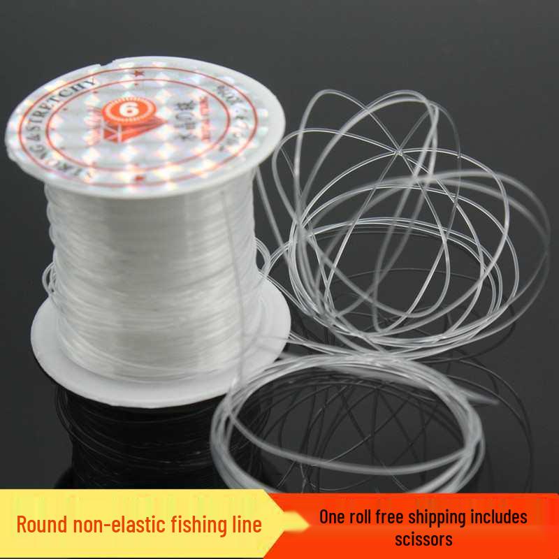 Crystal Thread for DIY Jewelry: Non-Elastic, Transparent Braided Beading Line 0.5mm Small Non-Elastic Thread with Scissors