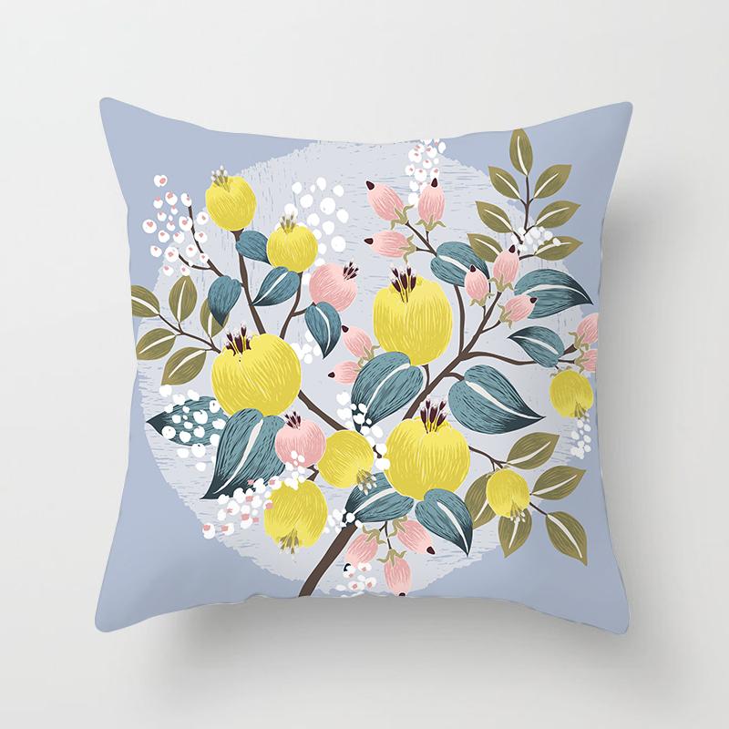 Abstract Floral Pattern Pillowcase Vintage Watercolor Floral Bird Cushion Cover Home Sofa Car Office Party Decor Accessories