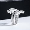 925 Sterling Silver 3 Carat Moissanite V-Shaped Engagement Ring Set, Light Luxury Women’s Wedding Band.