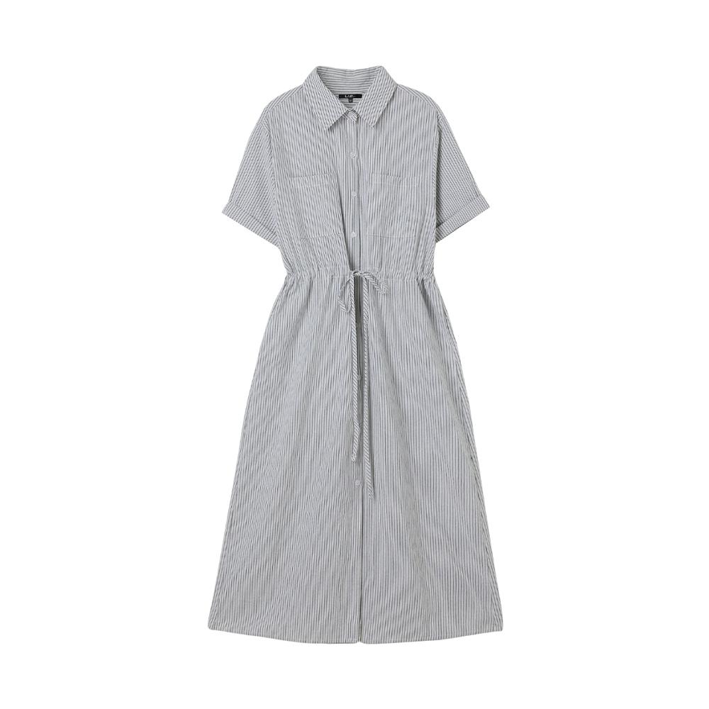 Rap Striped Shirt Long Dress As2Wo591