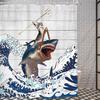Funny Cat Shower Curtain Fun Animal In Bathtub With Fish Cloth Fabric Shower Curtain Hilarious Pet Bathroom Decor Set With Hooks