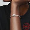New S925 Sterling Silver Charm Fit Fashion Bracelet March Birthstone Openwork Eternity Circle Charm DIY Memory Day Jewelry Gift