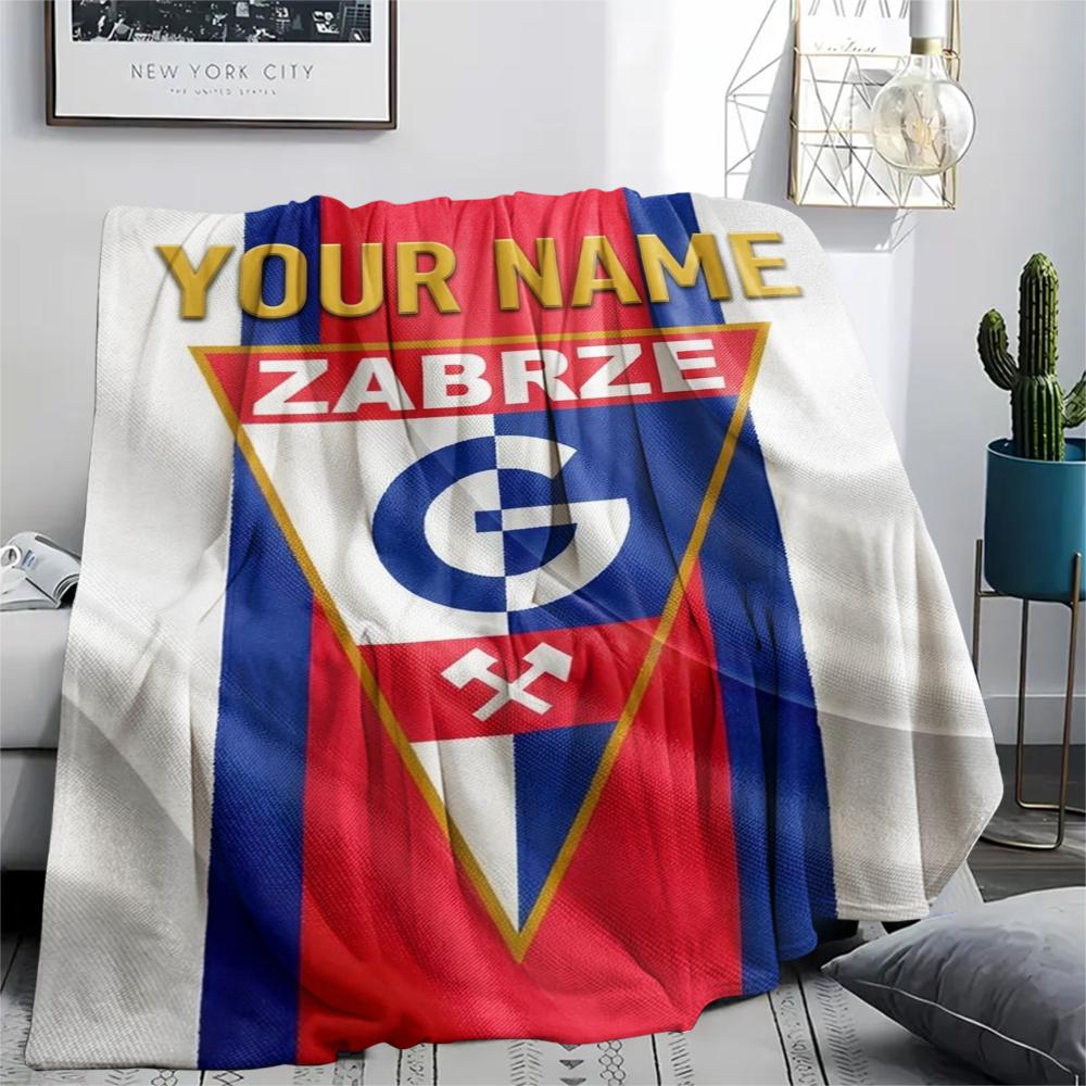 1PC Custom Name Zabrze G Patterned Flannel Blanket Suitable For All Seasons for Home Decor Warmth and Comfort Gifts Holiday Present_xia