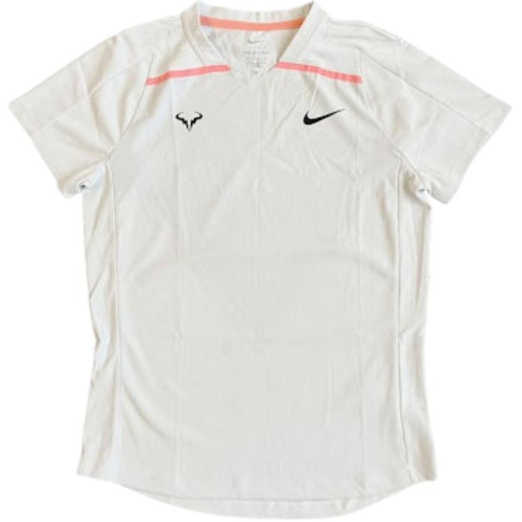 Nike U.S. Open Striped Logo V-Neck Short Sleeve T-Shirt Men Tops White DD8540-043