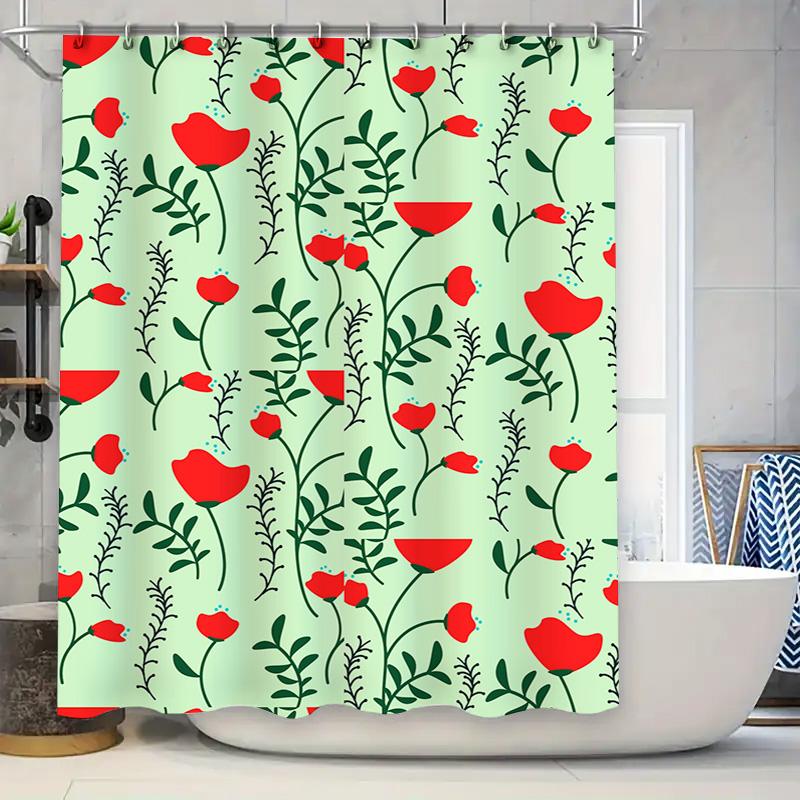 

Brightly Colored Shower Curtain: Birds Leaves Decor, 180x240cm Fabric Waterproof Bath Room Hanging Decoration (Blue) 90x180cm
