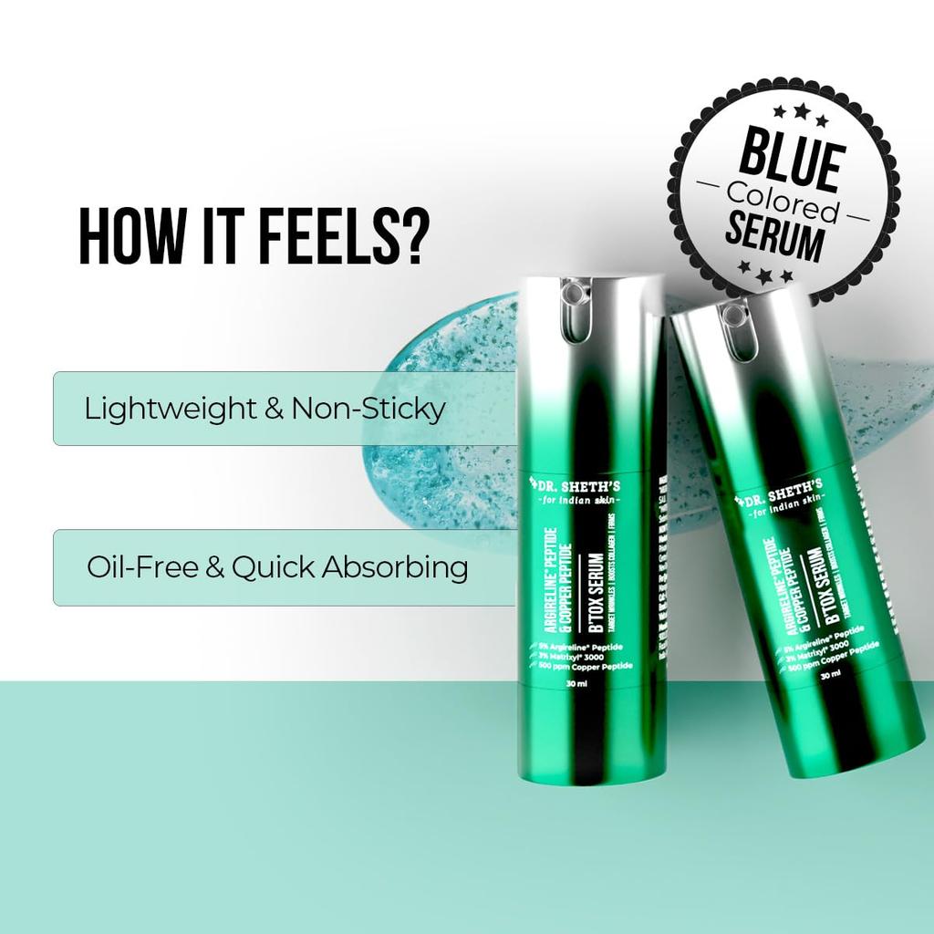 DR. Sheth's B'Tox Peptid Gesichtsserum 30 ml Für Glattere Straffere Haut Mit Nadelosem Lifting-Effekt