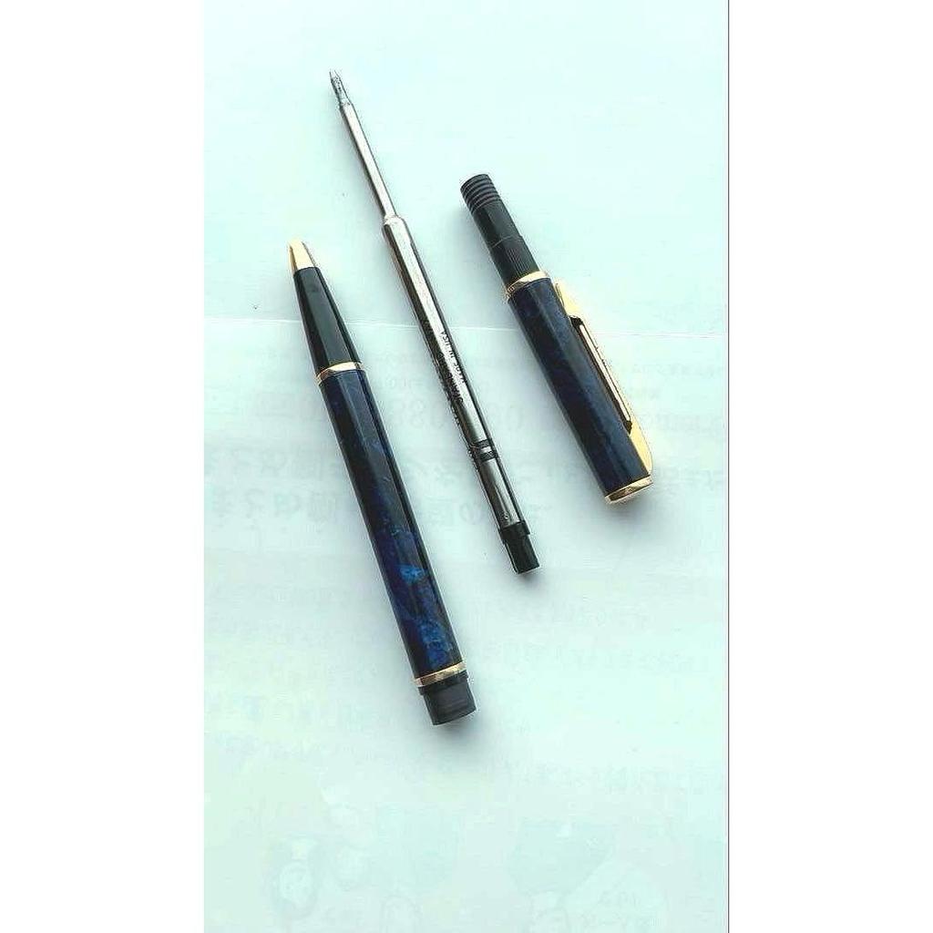 Used Waterman Ballpoint Pen Blue Marble