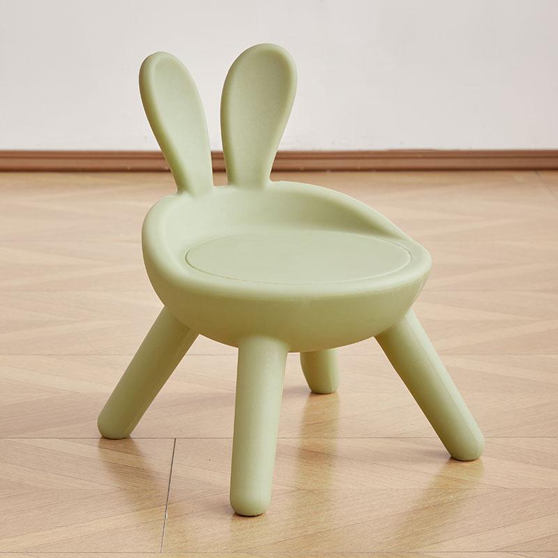 1Pc cute rabbit shape back chair, animal chair, plastic back chair, indoor small bench, shoe changing stool