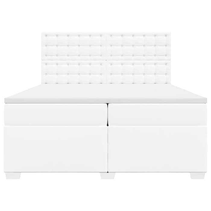 Maison Exclusive - Sommier à lattes de lit avec matelas Blanc 200x200cm Similicuir