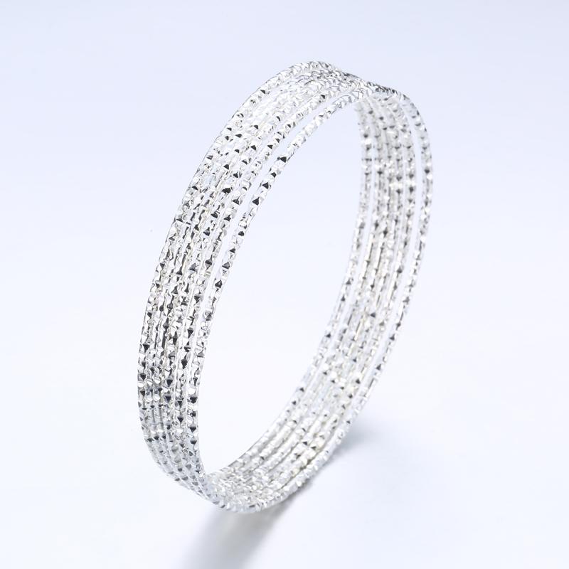Gold Plated Women's Fashion Bangle Set 68cm Big Round Wire Bangles 18mm Thick Bangle Bracelets Female Accessories Party Gift