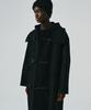 Noirer Oversized Hooded Duffle Coat (Black)