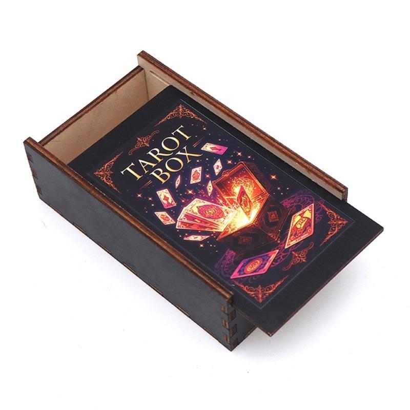 Rechteckige Holzkarte Box Spielkarten Tarots Behälter Schmuck Aufbewahrungskoffer Verpackung Poker Spiel Leere Poker Karten Aufbewahrungskoffer