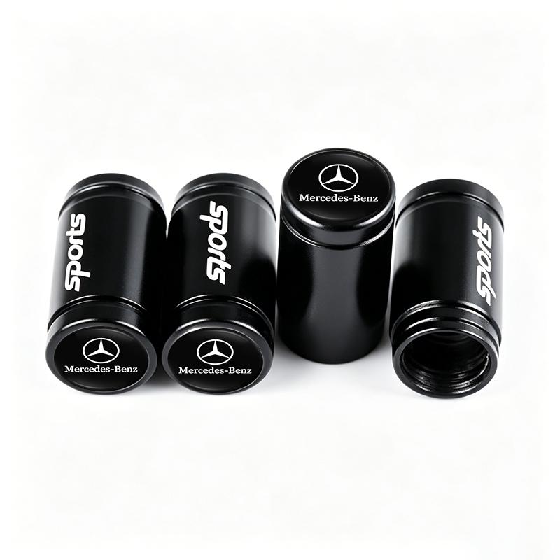 WAM3 4Pcs Car Wheel Tire Valve Stem Cover Dustproof Cap For Mercedes Benz A C E AMG W203 W205 W206 W211 W220 W212 W201 W210 E300
