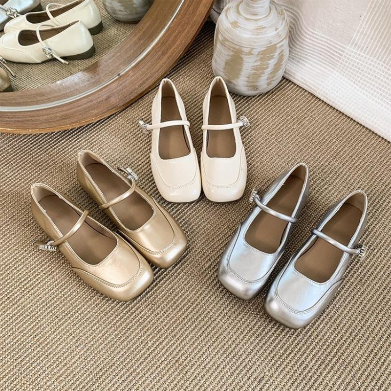 Fashion trendy with summer new one-word buckle shallow mouth Mary Jane women's shoes casual single shoes women