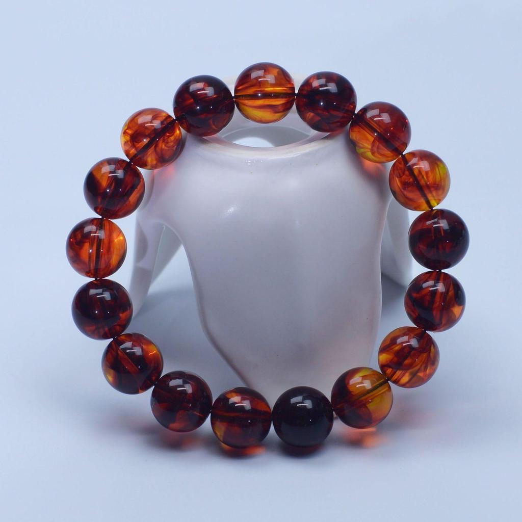 Blood Amber Bracelet: High-End Unisex Second Generation with Full Blood Honey Amber