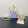 Mobile phone bag flower knitted bag niche versatile shoulder messenger bag trendy tote bag flower knitting