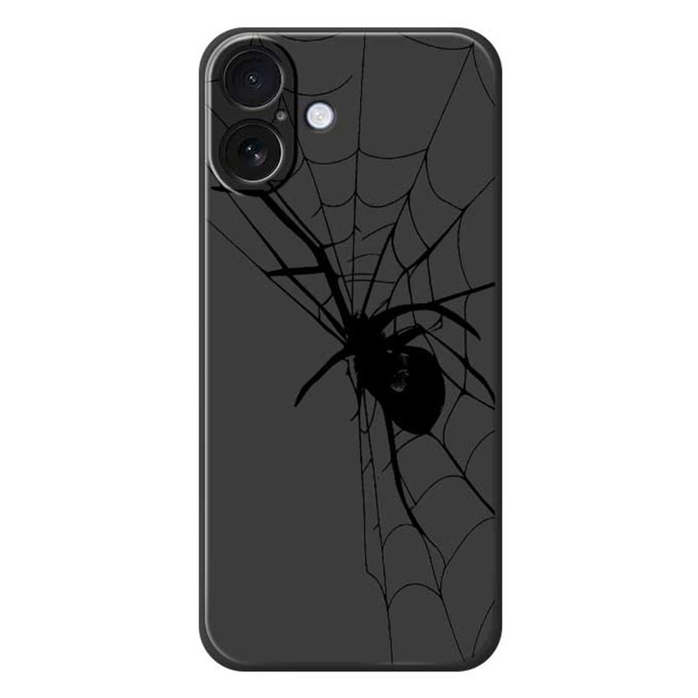 For iPhone 17 Case Spider Pattern Printing Straight Edge TPU Phone Back Cover
