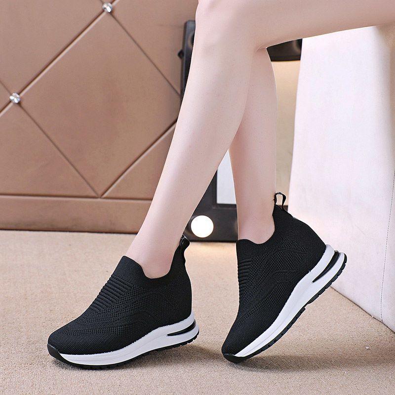 Summer Mesh Breathable Shoes for Women Daily Routine Offers Aesthetic Trends 2025 High On Platform Slip On Casual Woman Footwear
