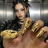 Punk Metallic Claw Nail Rings Irregular Gothic Long Finger Tip Rings For Women Men Alternative  Party Rings Accessories