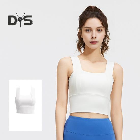 Dámská sportovní podprsenka se čtvercovým výstřihem, polstrovaný cvičební crop top s vestavěnou podprsenkou pro jógu, posilovnu, fitness, běh