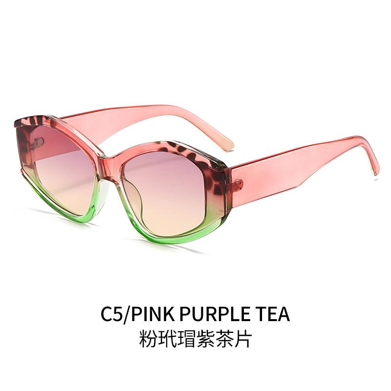 New personalized polygon trend sunglasses women's fashion glasses travel vacation sunscreen versatile sunglasses