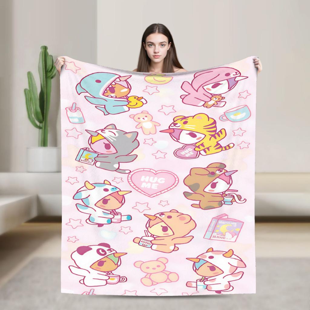 T-Tokidoki-S Warm Soft Blanket Decorative Plush Throw Blanket Street Trend Couch Chair Flannel Bedspread Sofa Bed Cover