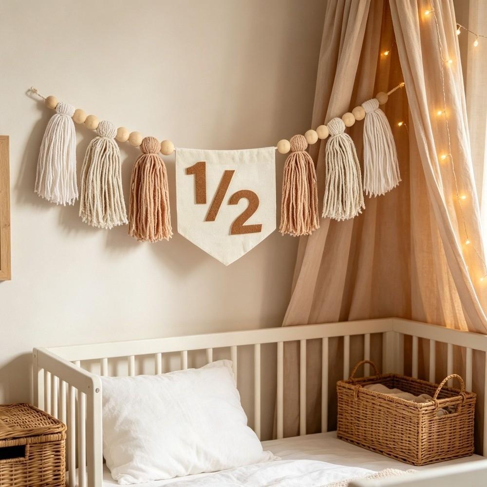 Boho-style Party Decorations 6 Month High Chair Banner High Quality Birthday Banner Photo Shoot