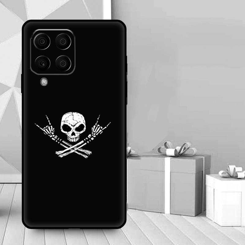 Rock and Roll Skull Case For Samsung Galaxy M56 M52 M32 M53 M16 M11 M21 M31 M35 M12 M13 M14 M15 M36 M55 M34 M54