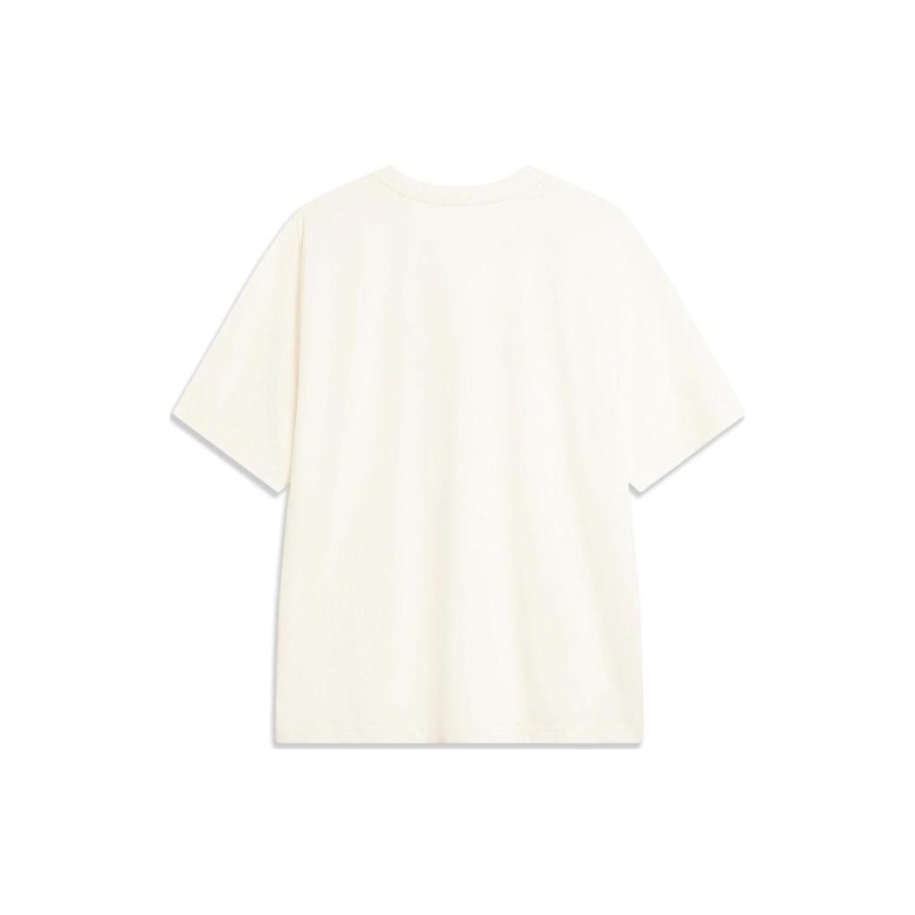 Li Ning Sports Lifestyle Collection Sports Fashion Collection T Shirt Unisex Ecru AHSSF51-2