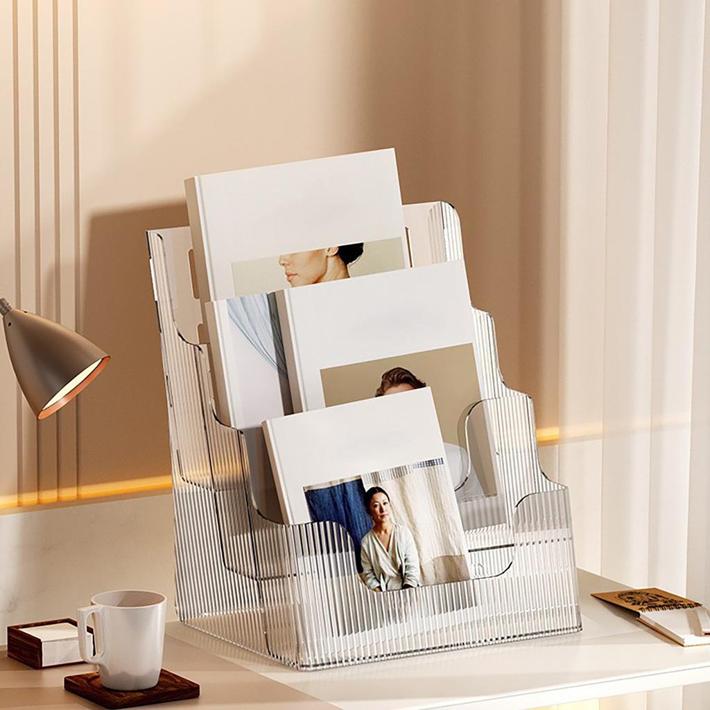 Multifunctional Book Organizer Desk File Organizer Multiple Layers File Folder Holder for Office