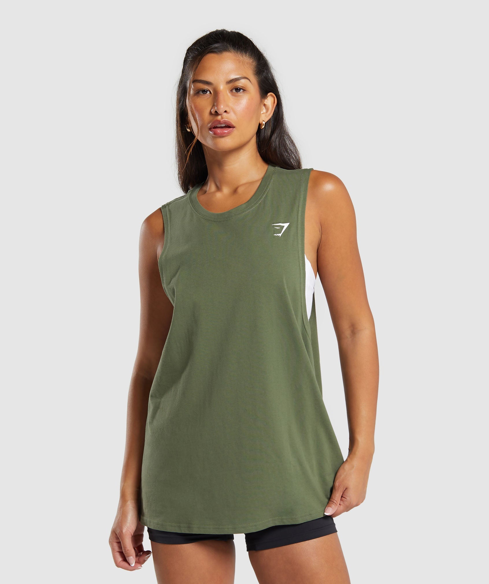 

Gymshark Тренировочный танк Drop Arm Core Olive B3A6X ECBG XXS