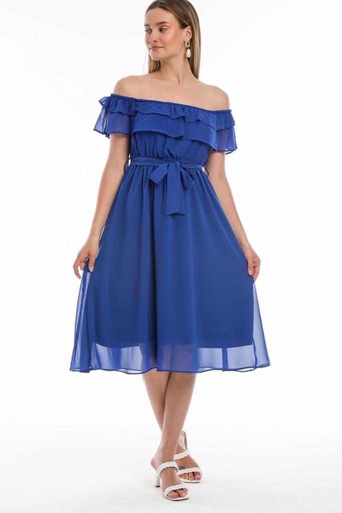 Damska sukienka w dużym rozmiarze Madonna Sukienka z kołnierzykiem w dużych rozmiarach