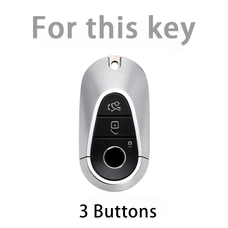 Interior Mouldings Car Key Fob Case Cover for Mercedes-Benz C S GLC EQE EQS Class W223 X254 V297 V295 W206 S206 X206
