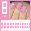 24 Pcs Simple Artificial Nail Short Square Full Cover False Nail Glossy Stick on Nail Solid Color Press On Nail