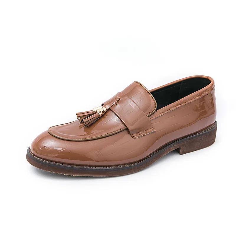 Fashion New italian shoes casual s slip on formal luxury shoes dress men loafers moccasins genuine leather driving shoes big size
