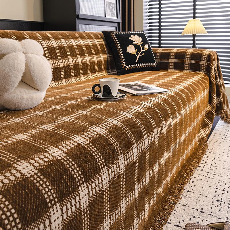 Modern Chenille Sofa Cover All Season Universal Anti Cat Scratch Seat Towel Full Coverage Blanket  For Living Room M077 180x130cm