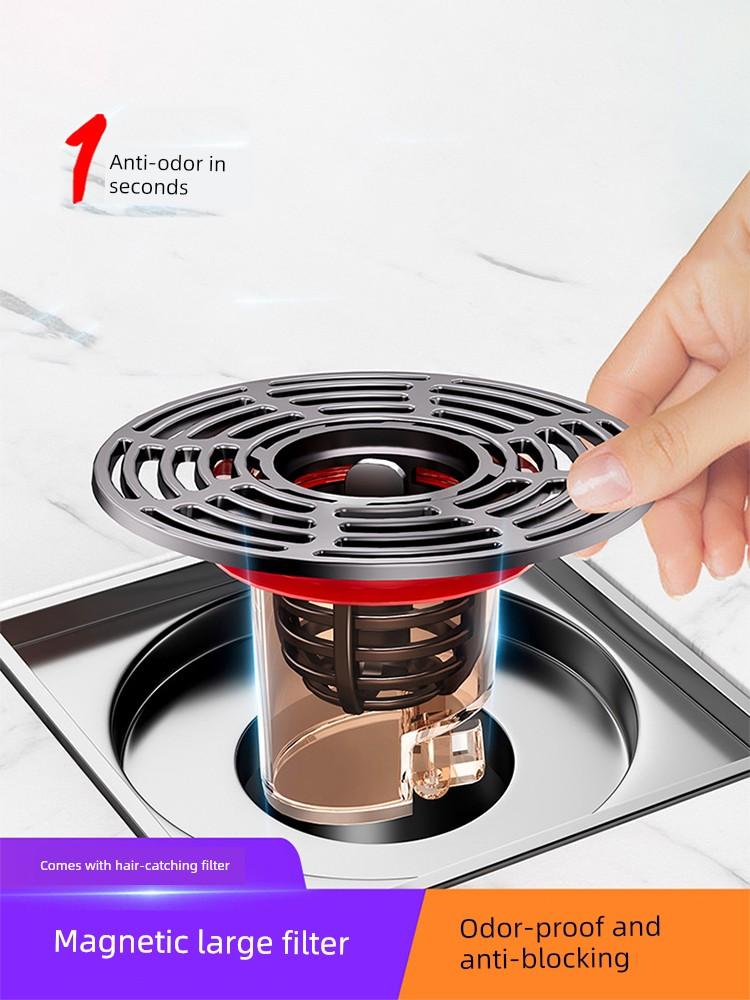 German Quality Floor Drain Deodorizer, Universal for Bathrooms, Internal Core Sealing Cover, Anti-Insect, Anti-Odor Device for Sewer Pipes