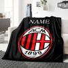 Custom Name AC Milan Crest Blanket for Couch & Bed, Plush Cozy Fuzzy Blanket Super Soft & Warm Blankets for Fall and Winter. 0908226