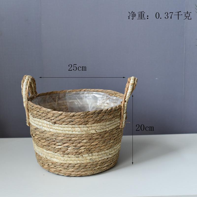 Oversized Straw Pot Extra Large Potted Plant Green Plant Flower Basket Plant Basket Woven Floor-to-Floor Indoor Bonsai