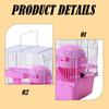 Portable Hamster Cage with Handle Gerbils Carry Case for Temporary Housing Accessories with Ventilation Small Animal Carrier
